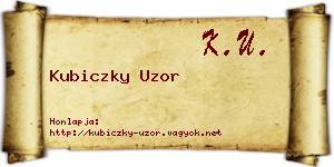 Kubiczky Uzor névjegykártya